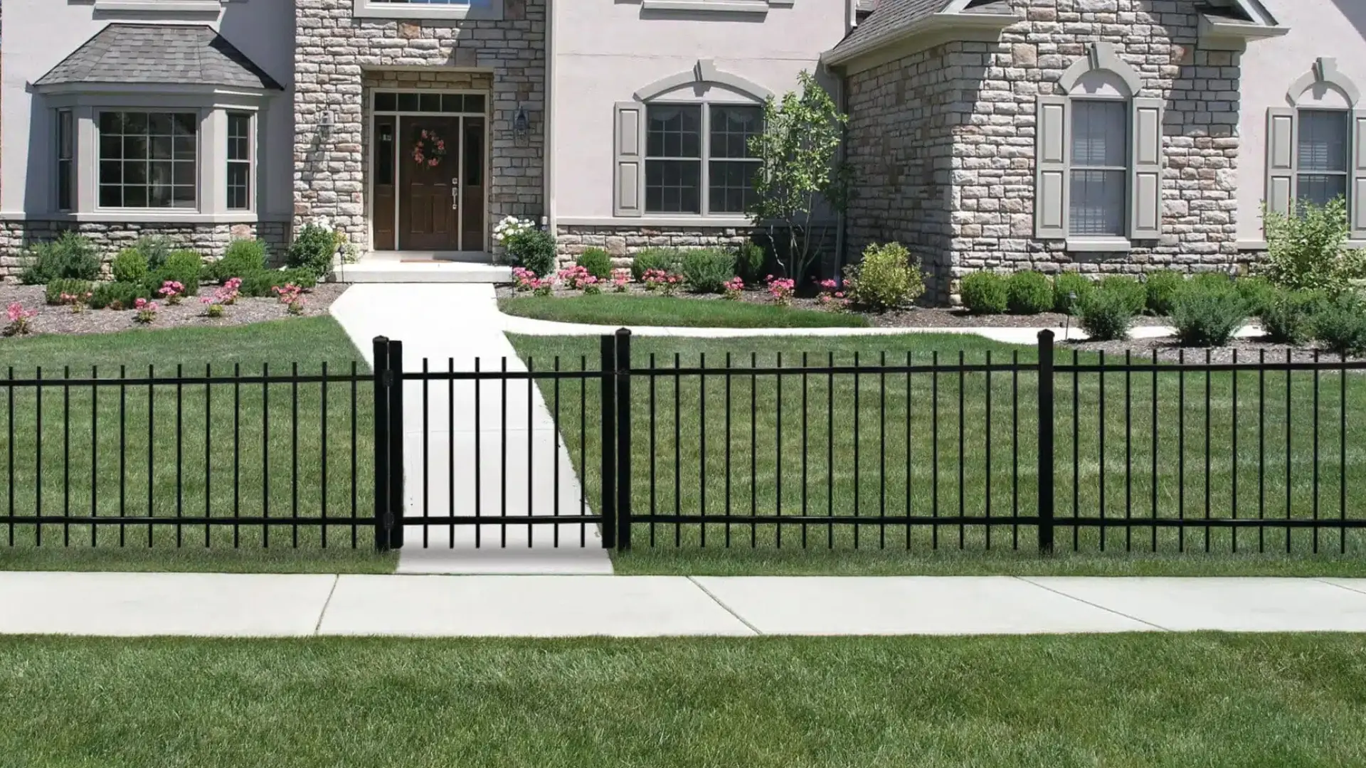 A aluminum fence